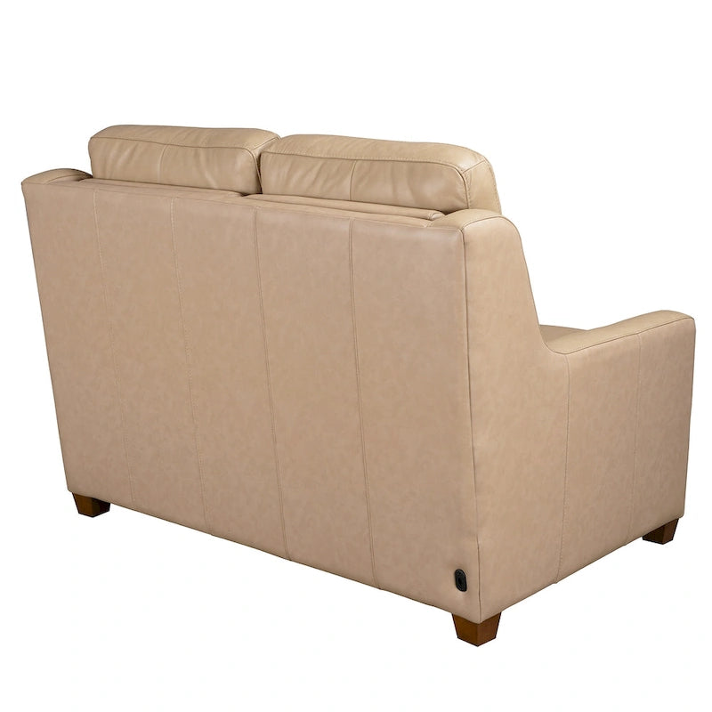 Canapé inclinable en cuir véritable 56, causeuse inclinable à triple moteur Zéro-mur avec ports USB et USB-C