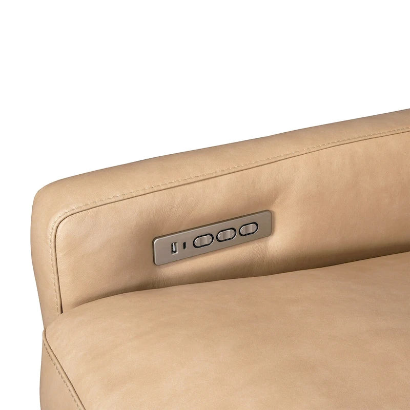 Canapé inclinable en cuir véritable 56, causeuse inclinable à triple moteur Zéro-mur avec ports USB et USB-C