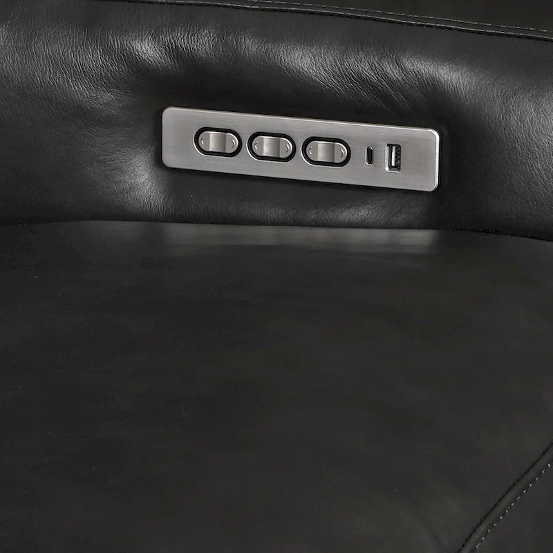Canapé inclinable en cuir véritable 56, causeuse inclinable à triple moteur Zéro-mur avec ports USB et USB-C