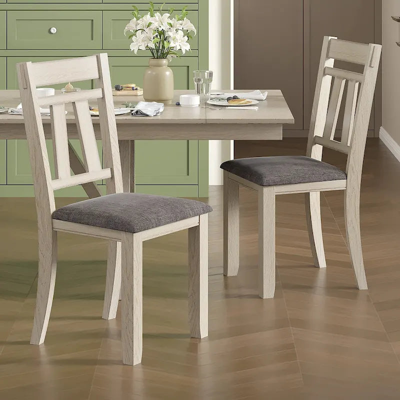 Ensemble table et chaises de salle à manger (avec banc) — Table à manger rectangulaire extensible en bois massif et chaises de salle à manger en bois massif