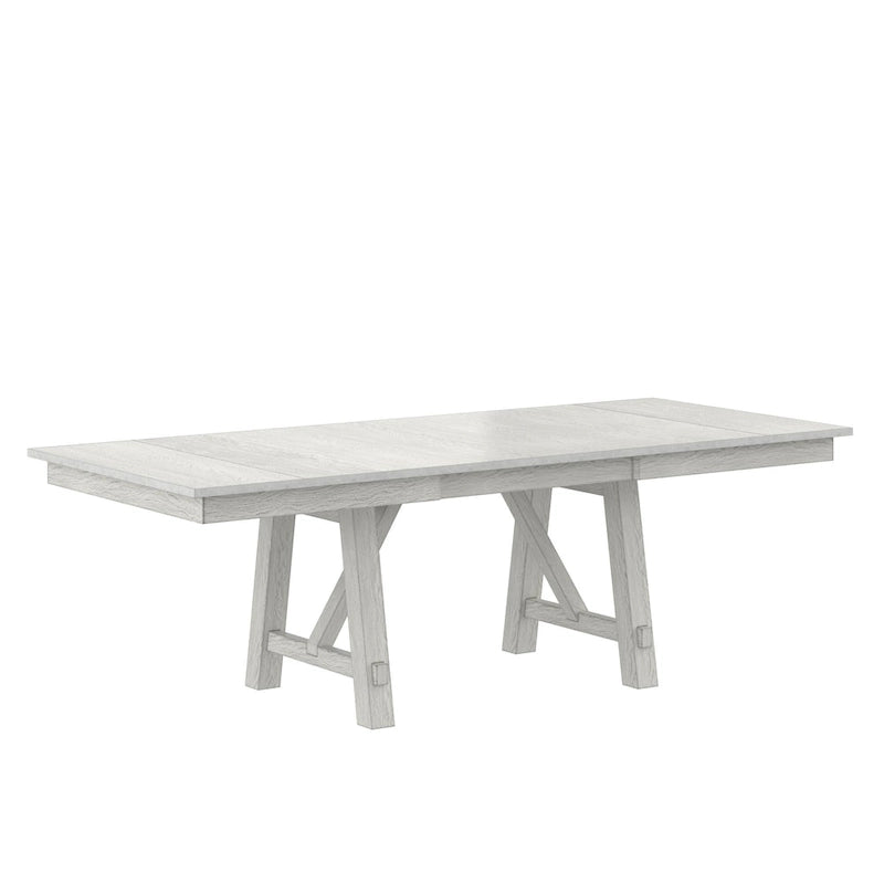 Ensemble table et chaises de salle à manger (avec banc) — Table à manger rectangulaire extensible en bois massif et chaises de salle à manger en bois massif