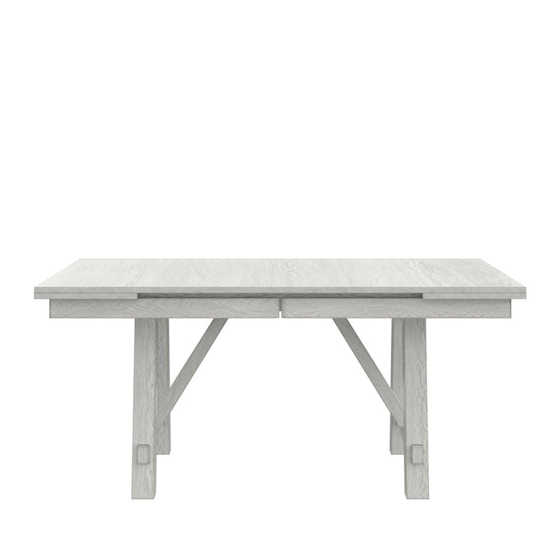 Ensemble table et chaises de salle à manger (avec banc) — Table à manger rectangulaire extensible en bois massif et chaises de salle à manger en bois massif