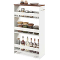 Chariot de rangement roulant à quatre niveaux, chariot de cuisine ultra-mince de 20 cm (avec roues)