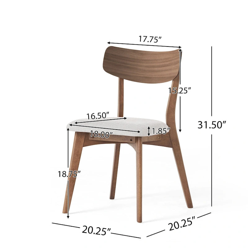 Lot de 2 chaises de salle à manger en bois beige clair, chaises d'appoint, chaises de bureau