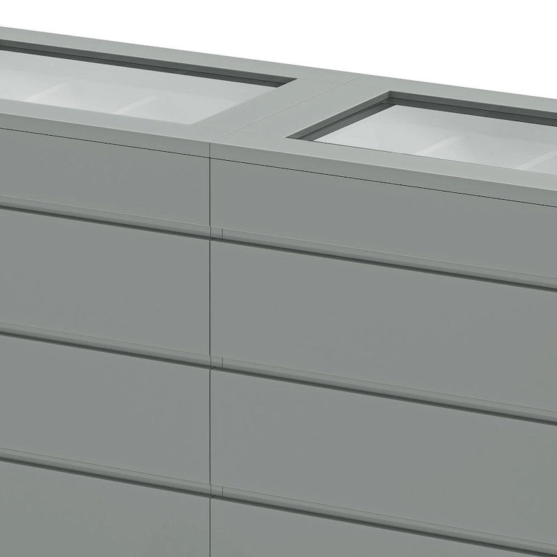 Commode à 8 tiroirs (avec éclairage RVB) — Meuble de rangement horizontal haute brillance