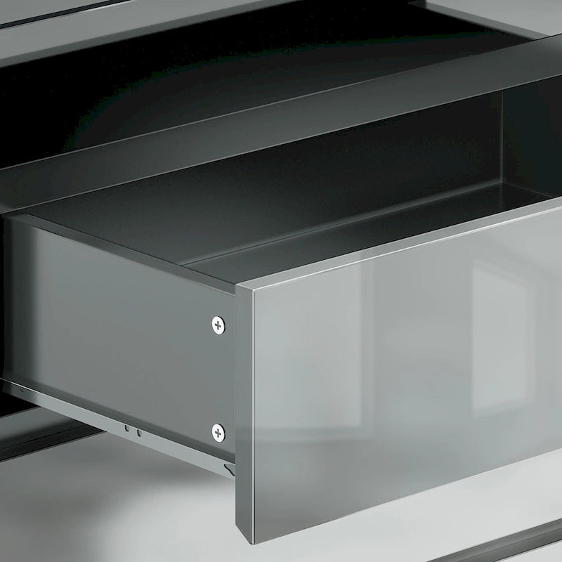 Commode à 8 tiroirs (avec éclairage RVB) — Meuble de rangement horizontal haute brillance