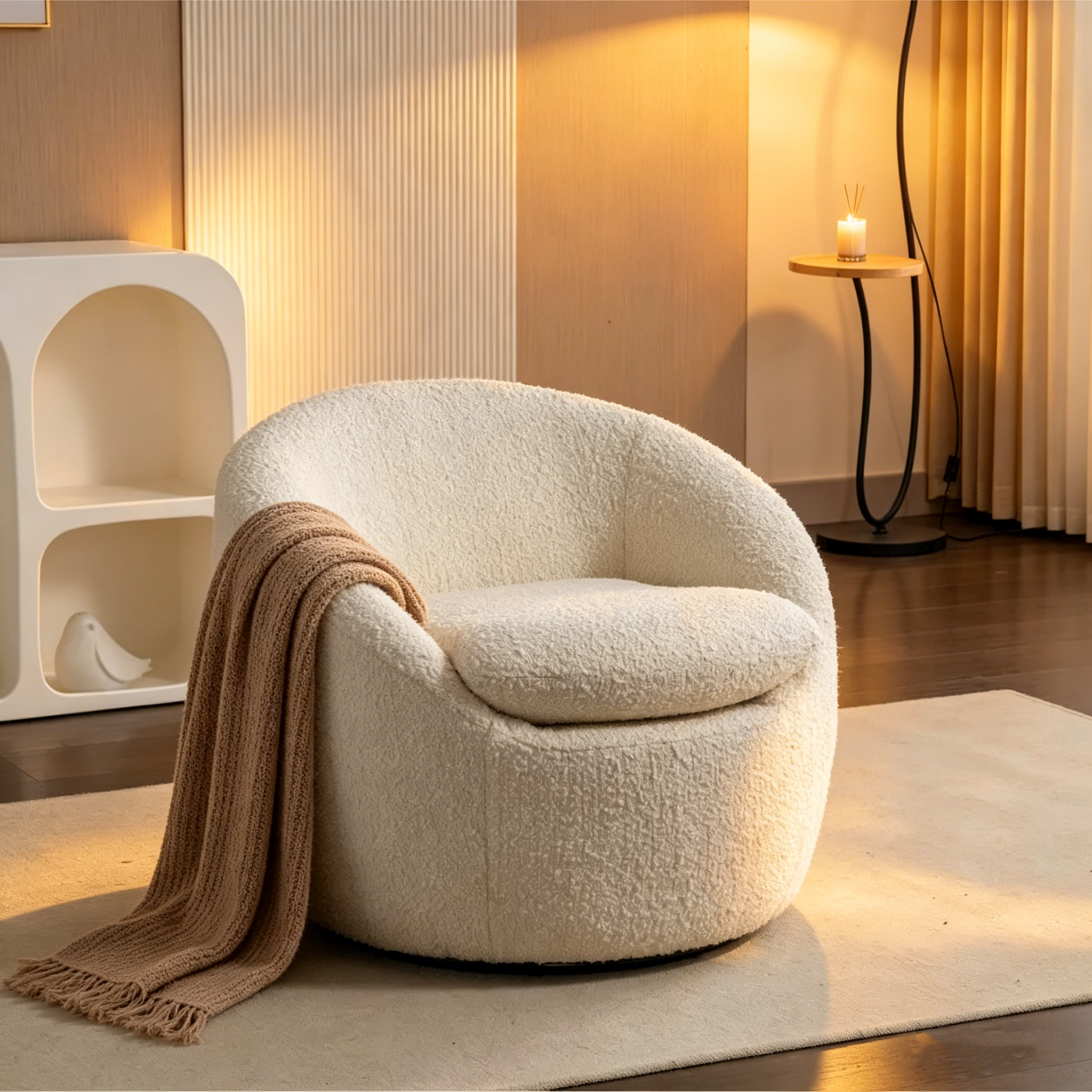 Fauteuil rembourré 31 Boucle avec base pivotante