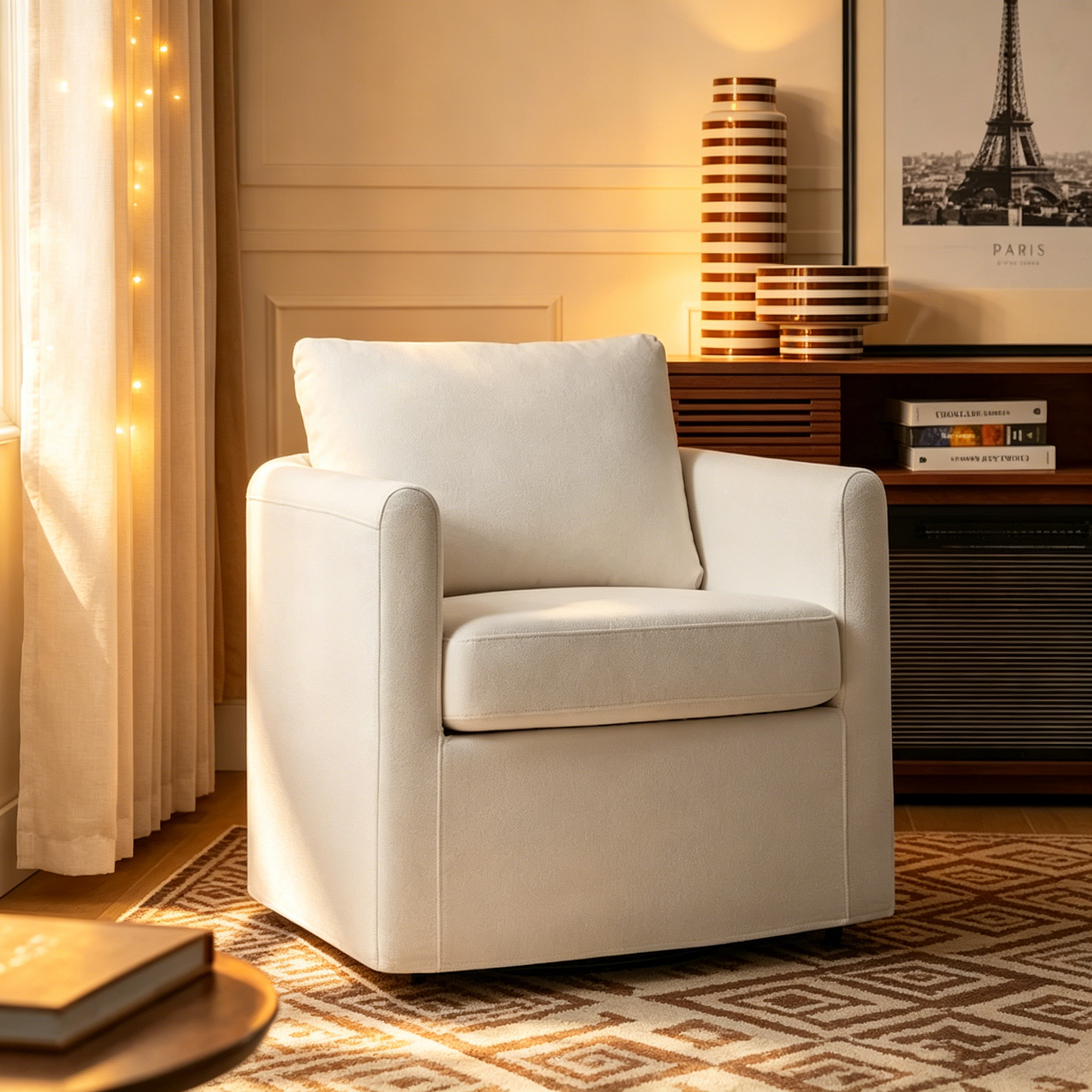 Fauteuil pivotant à 360 degrés de style moderne (avec housse amovible)