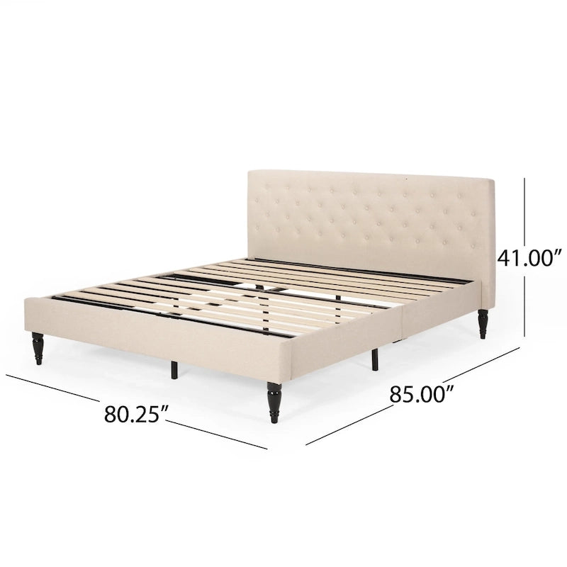 Plateforme de lit King rembourrée