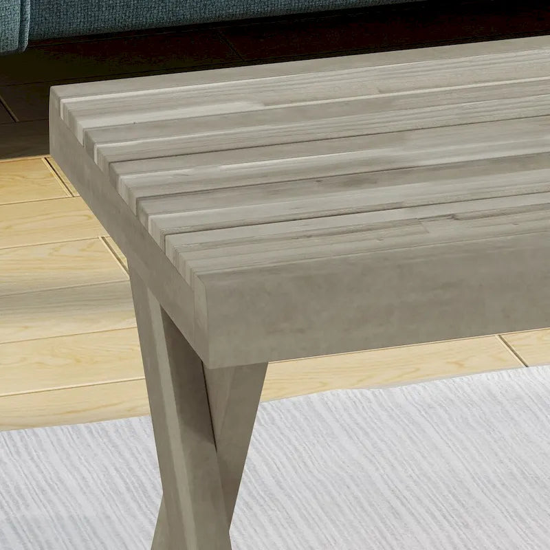 Table basse en bois d'acacia style ferme
