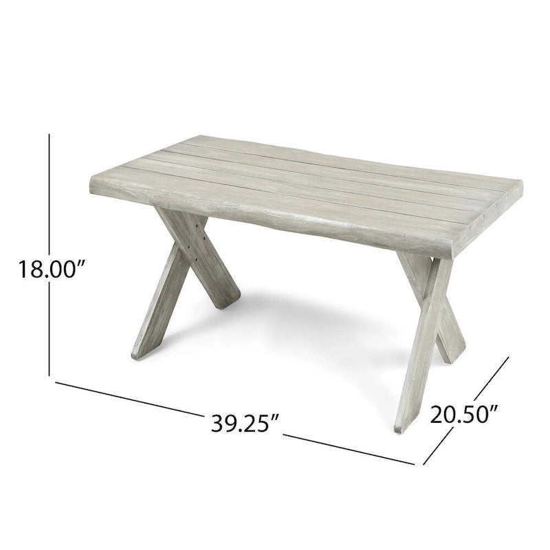 Table basse en bois d'acacia style ferme