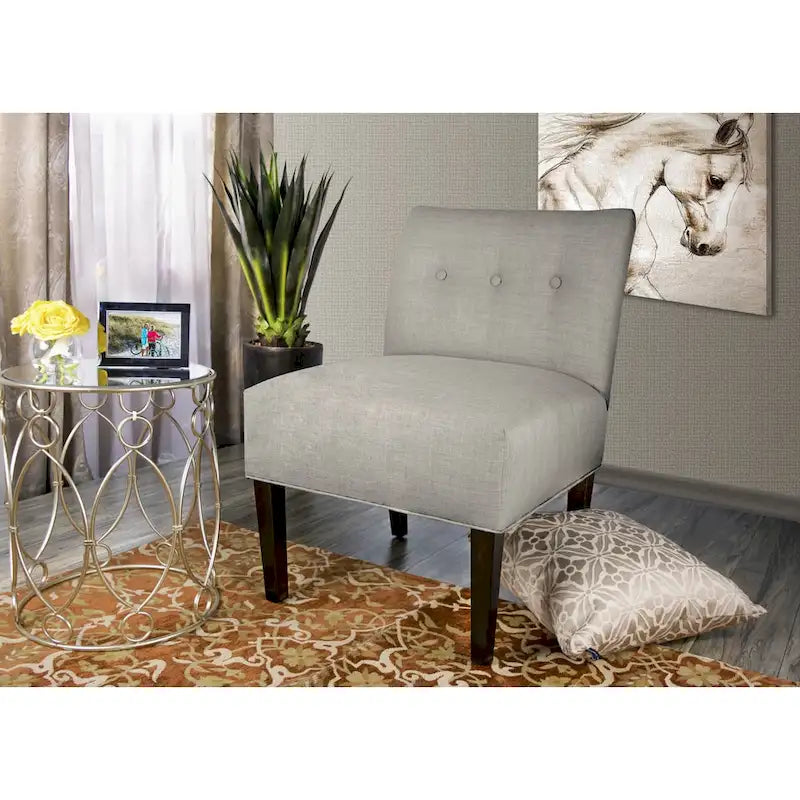 Fauteuil capitonné – Brownstone (vendu tel quel)