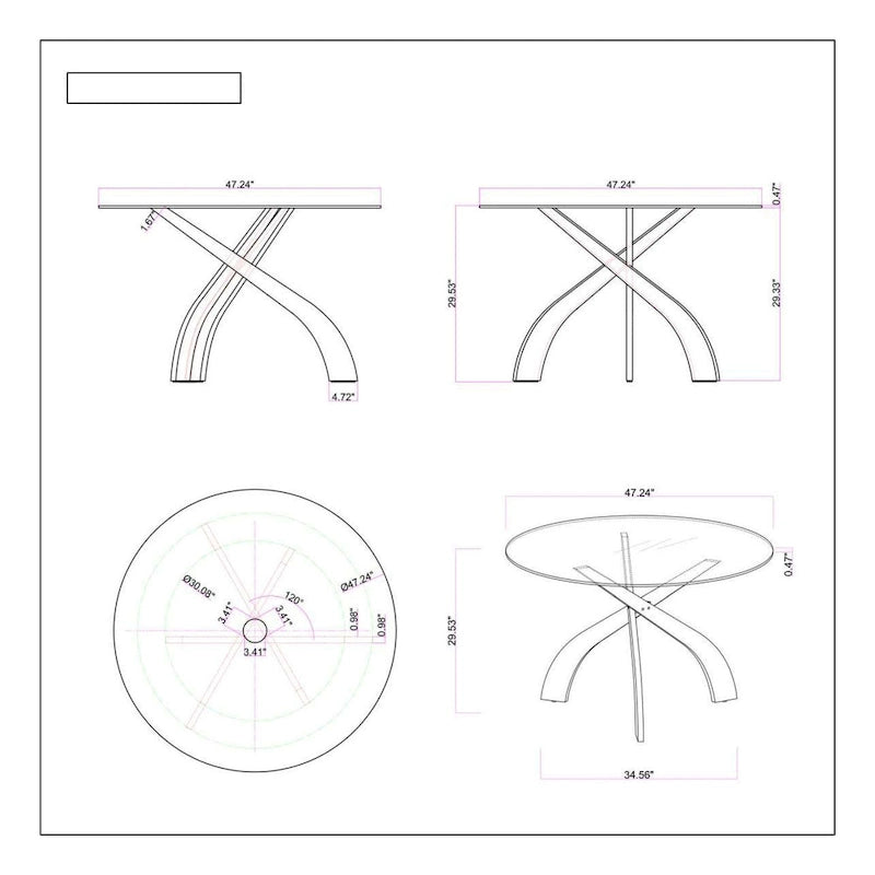 Ensemble table et chaises de salle à manger dépareillé (avec chaises de salle à manger noires)