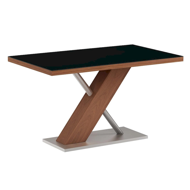 Ensemble de salle à manger et chaises en bois moderne, comprenant table à manger, buffet et banc.