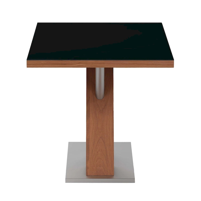Ensemble de salle à manger et chaises en bois moderne, comprenant table à manger, buffet et banc.