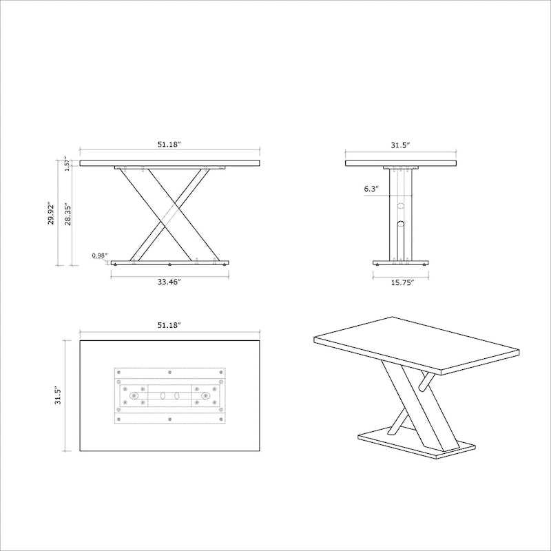 Ensemble de salle à manger et chaises en bois moderne, comprenant table à manger, buffet et banc.