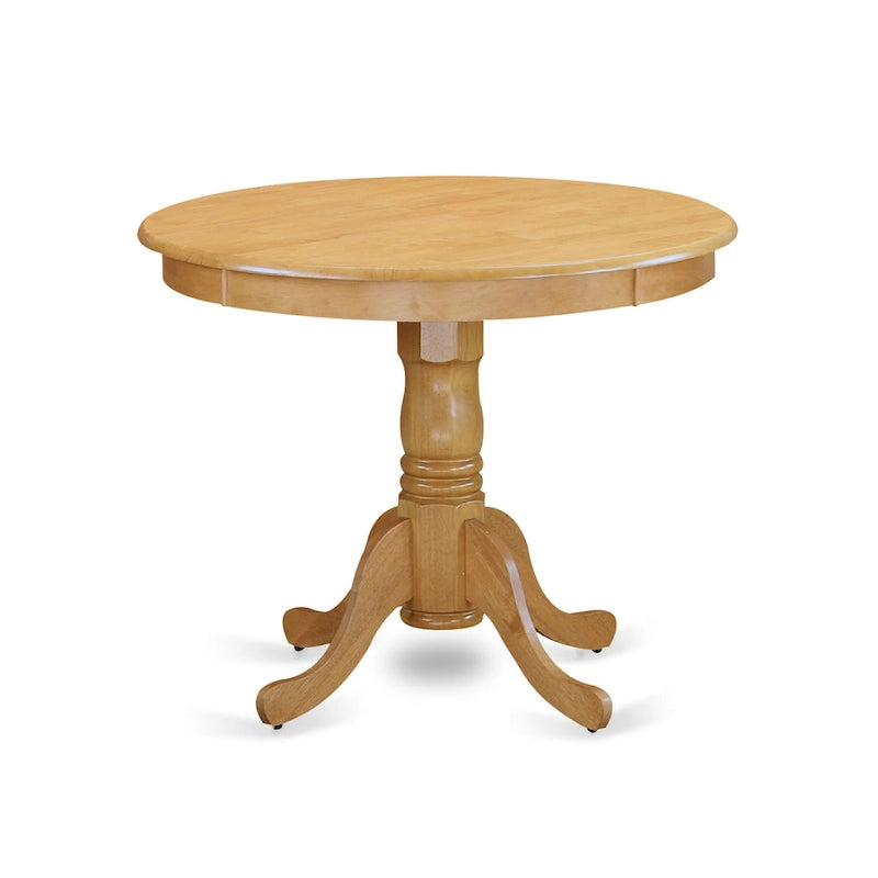 Table à manger rétro — Dessus rond avec pied central, Dimensions : 91,4 x 91,4 cm (Plusieurs finitions disponibles)