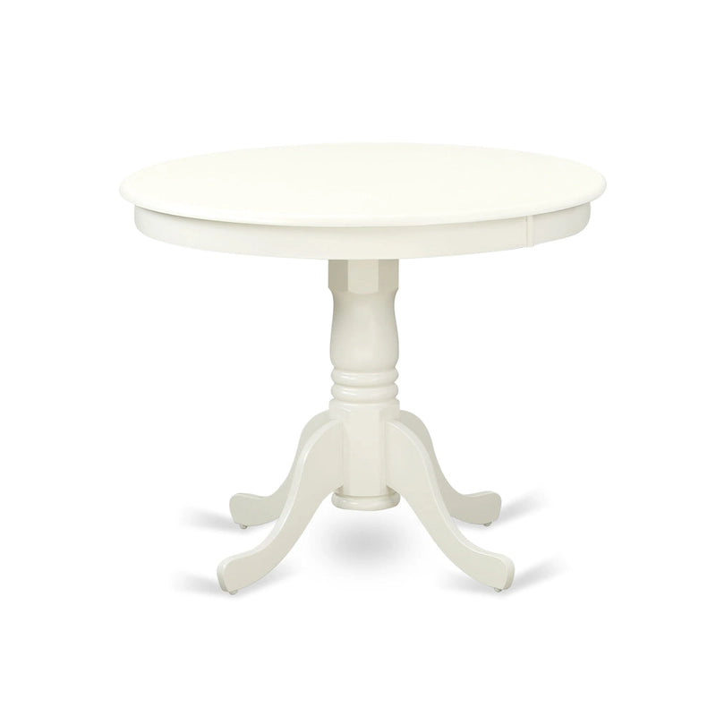 Table à manger rétro — Dessus rond avec pied central, Dimensions : 91,4 x 91,4 cm (Plusieurs finitions disponibles)