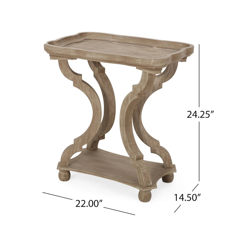 Table d'appoint rectangulaire de style campagne française