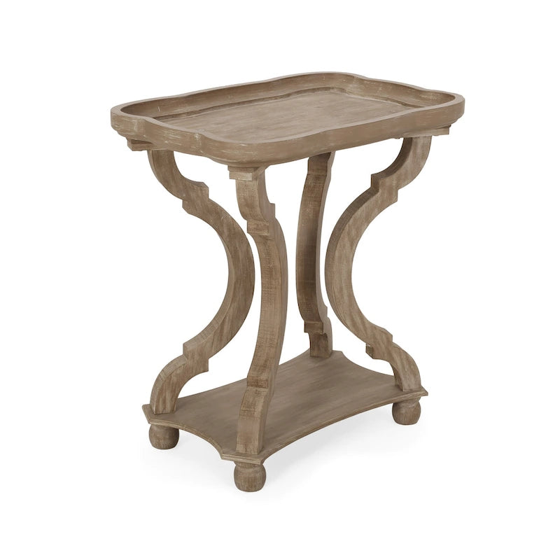 Table d'appoint rectangulaire de style campagne française