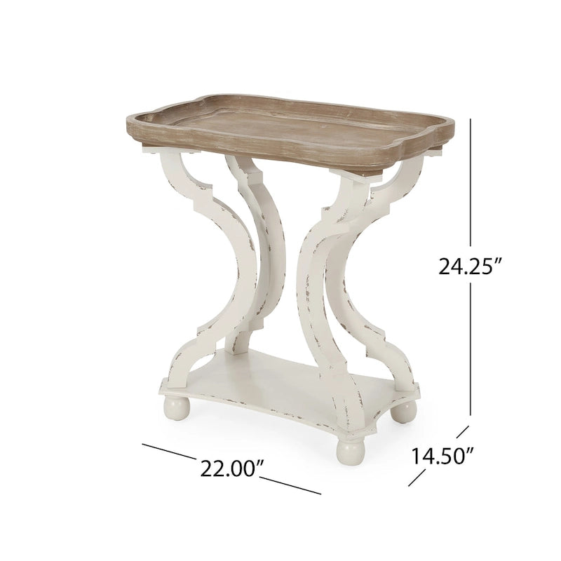 Table d'appoint rectangulaire de style campagne française