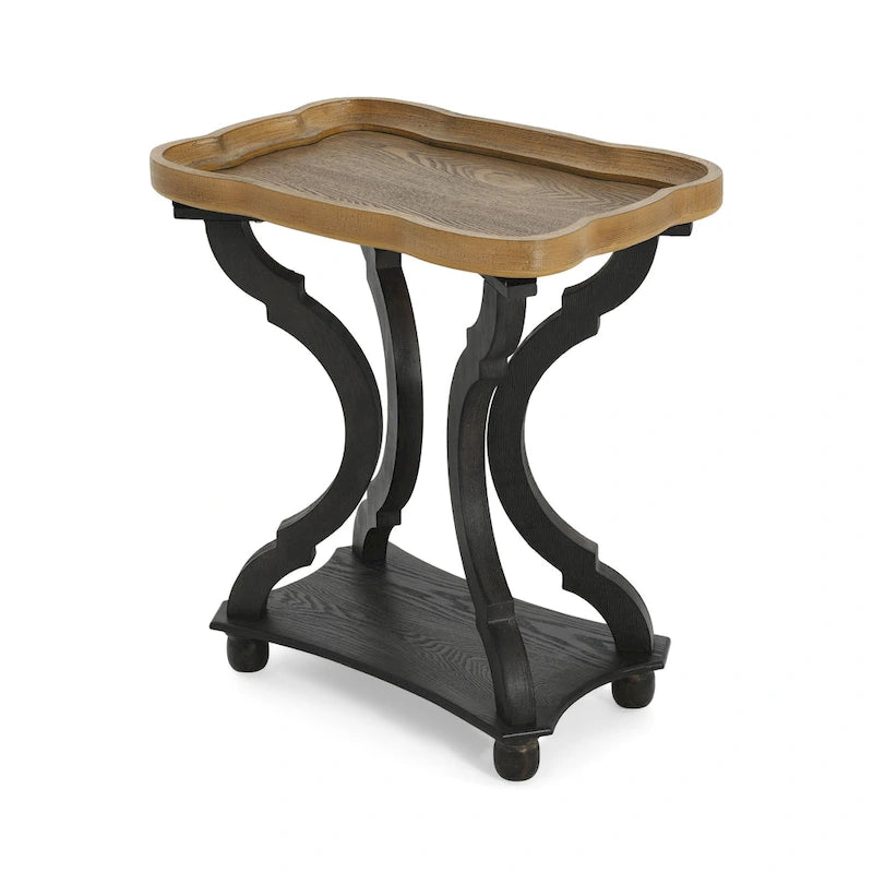 Table d'appoint rectangulaire de style campagne française