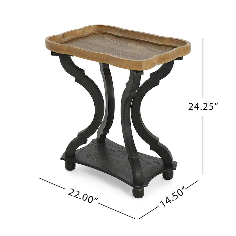Table d'appoint rectangulaire de style campagne française