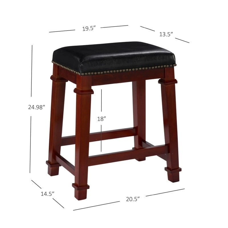 Tabouret de bar sans dossier en similicuir de 24,98 pouces