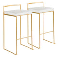 Tabourets de bar empilables dorés (lot de 2)