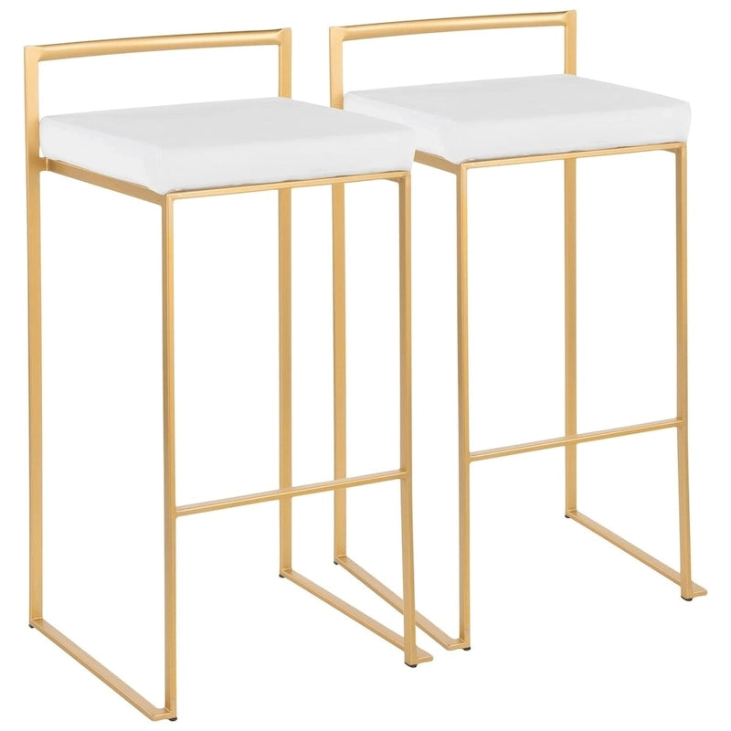Tabourets de bar empilables dorés (lot de 2)