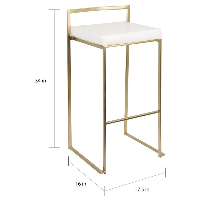 Tabourets de bar empilables dorés (lot de 2)