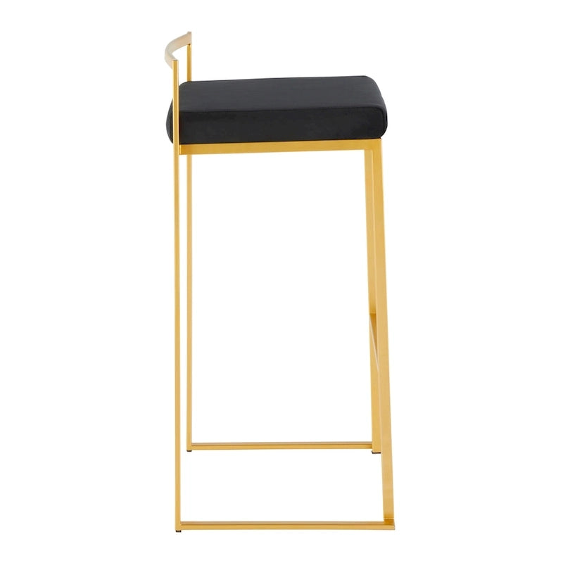 Tabourets de bar empilables dorés (lot de 2)