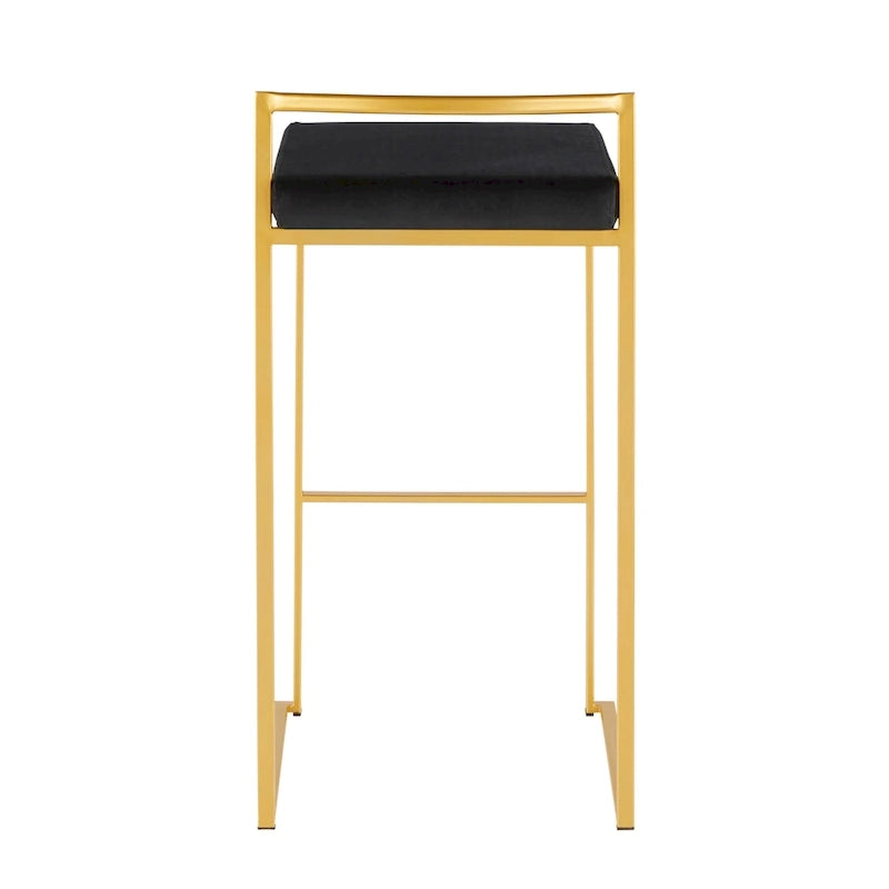Tabourets de bar empilables dorés (lot de 2)