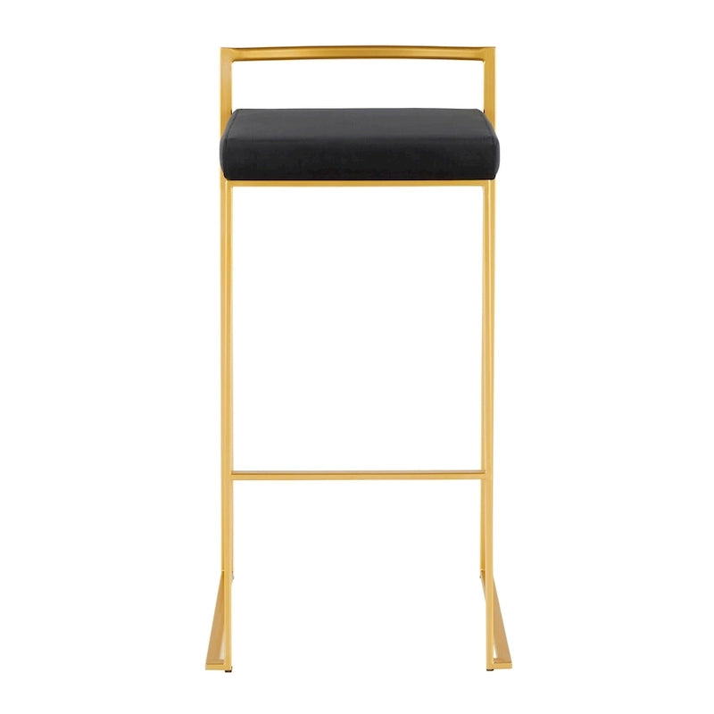 Tabourets de bar empilables dorés (lot de 2)