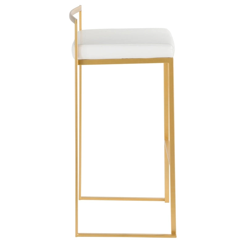 Tabourets de bar empilables dorés (lot de 2)