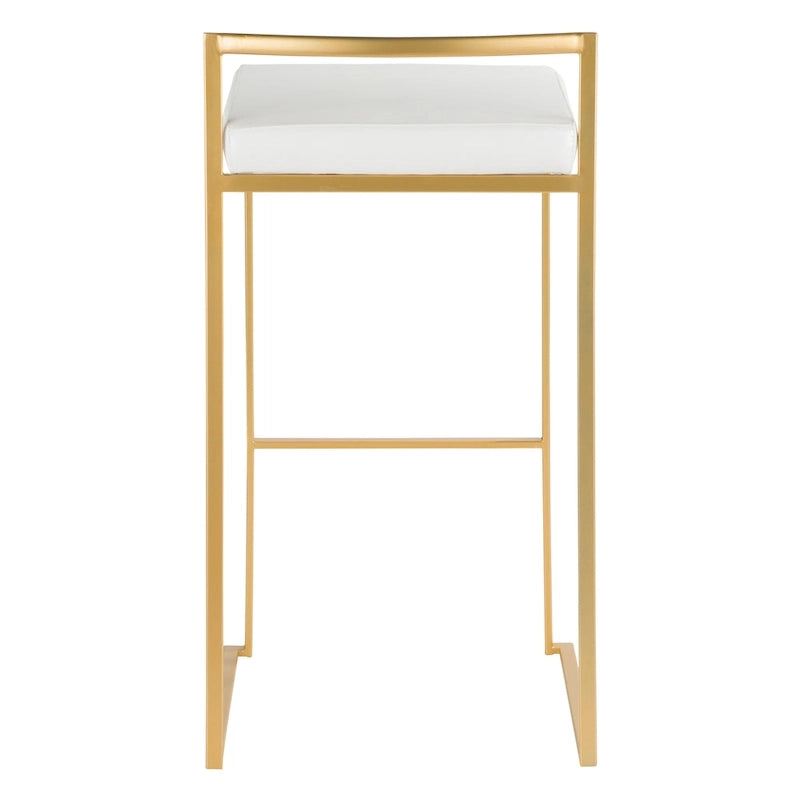 Tabourets de bar empilables dorés (lot de 2)