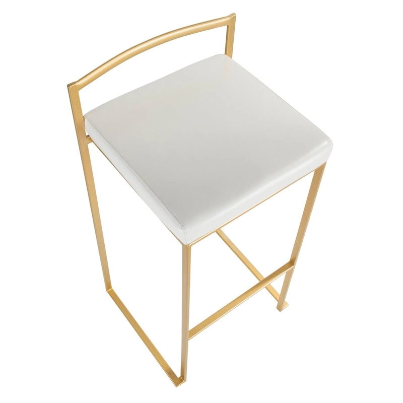 Tabourets de bar empilables dorés (lot de 2)