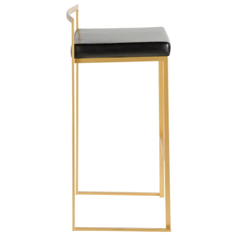 Tabourets de bar empilables dorés (lot de 2)