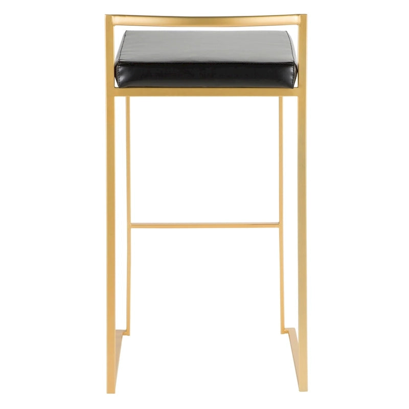Tabourets de bar empilables dorés (lot de 2)