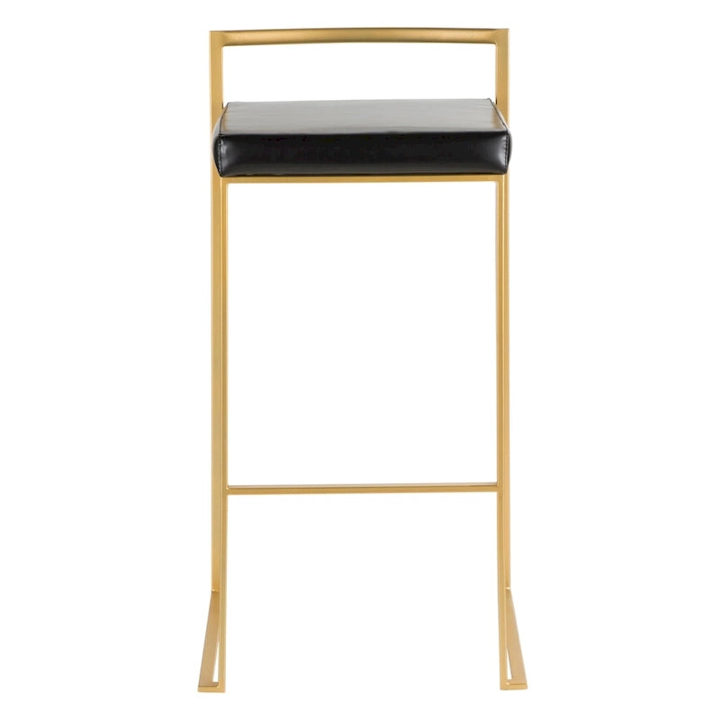 Tabourets de bar empilables dorés (lot de 2)