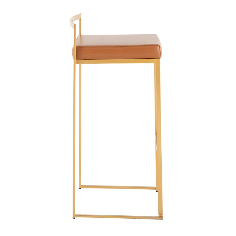 Tabourets de bar empilables dorés (lot de 2)