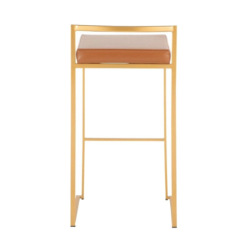 Tabourets de bar empilables dorés (lot de 2)