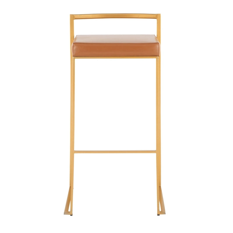 Tabourets de bar empilables dorés (lot de 2)