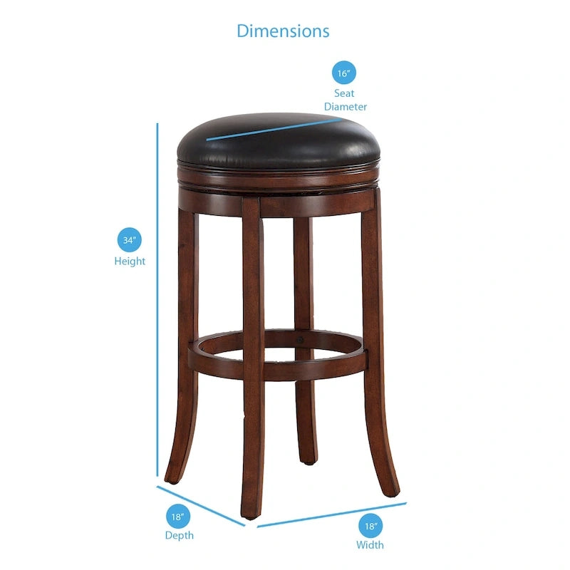 Tabouret de bar pivotant extra-haut de 34 pouces