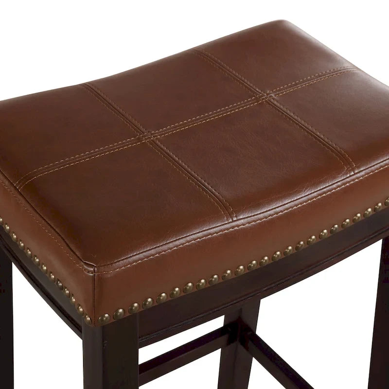 Tabourets de bar couleur espresso et cognac
