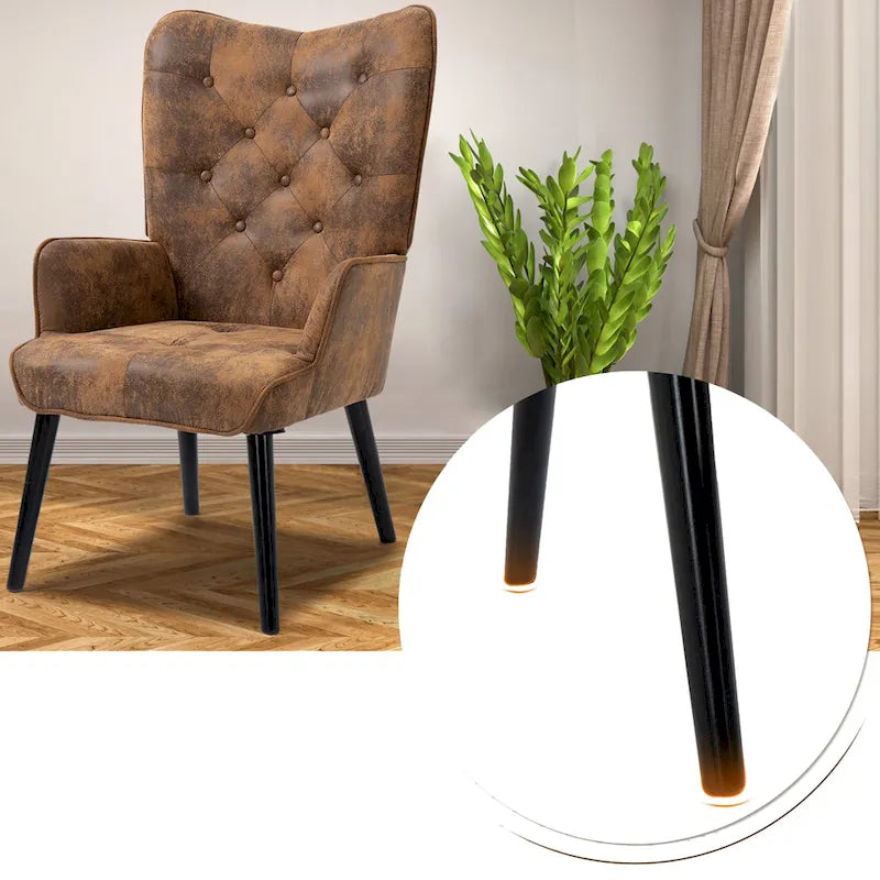 Fauteuil de style campagnard avec dossier à oreilles capitonné