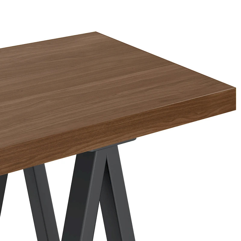 Console d'entrée 50 pouces en bois massif et métal, style industriel moderne – Noyer massif avec métal (Finition Noyer)