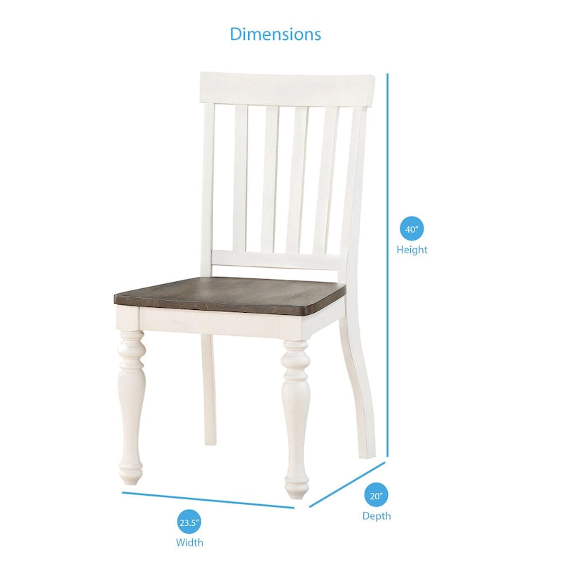 Chaises d'appoint bicolores pour maisons de campagne, lot de deux.