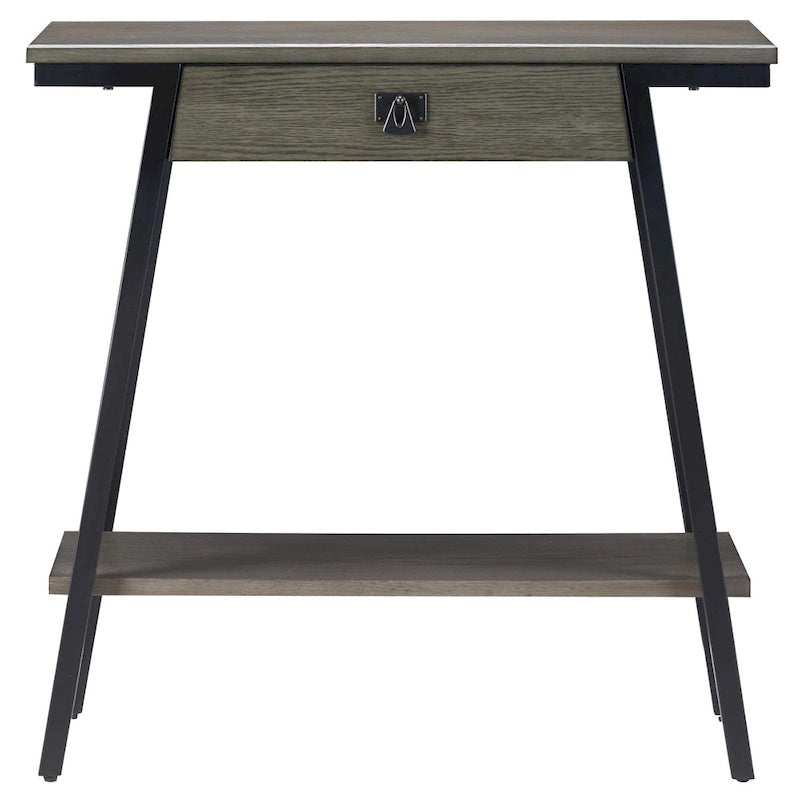 Console d'entrée en bois (avec tiroirs et cadre en métal)