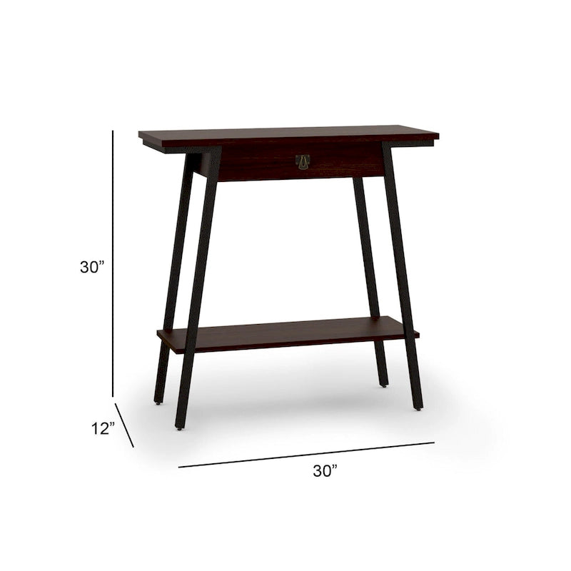 Console d'entrée en bois (avec tiroirs et cadre en métal)
